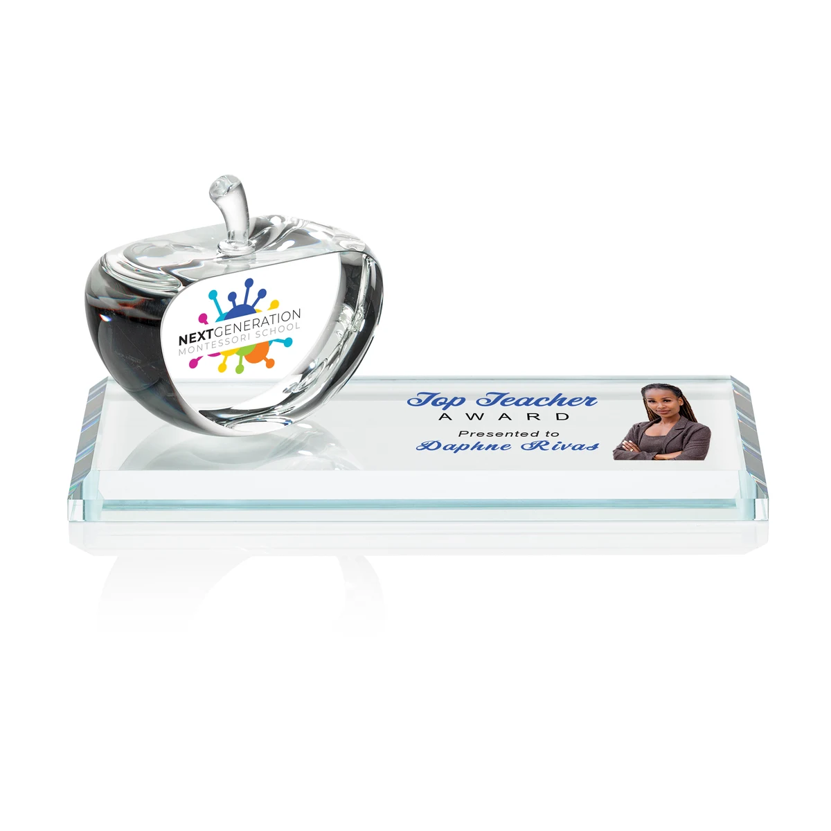 Argyle Apple VividPrint™ Award on Base 1