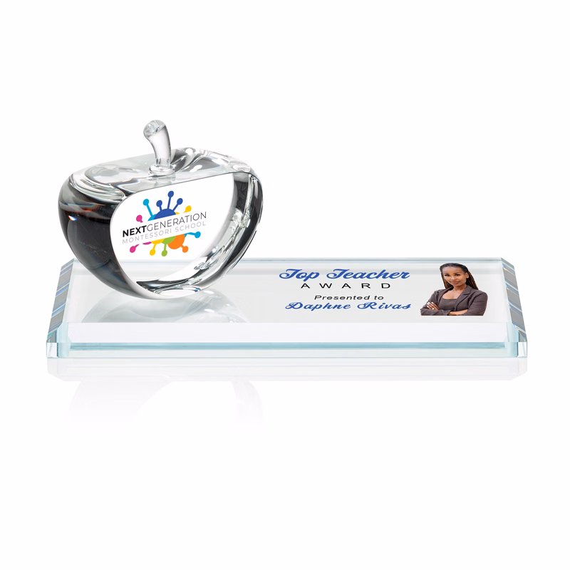 Argyle Apple VividPrint™ Award on Base