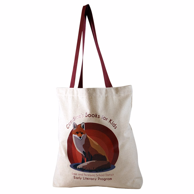 Bottom Gusset Cotton Tote, with Poly Handles
