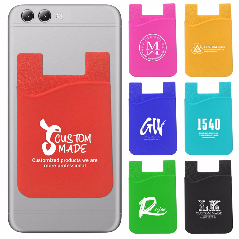 Silicone Phone Card Wallet with Back Sticker