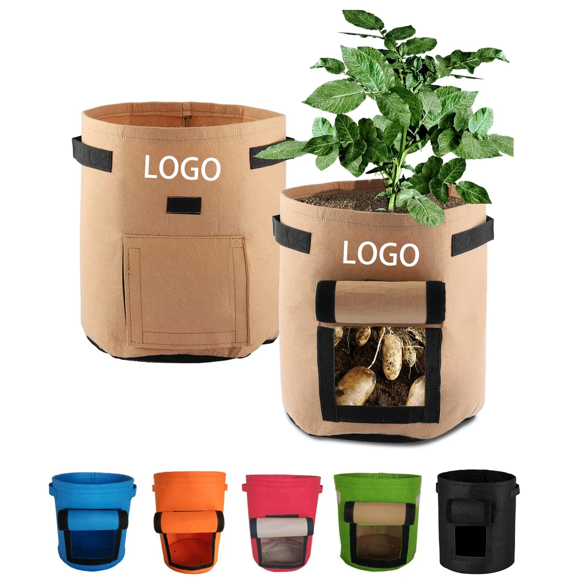 7 Gallons Non-woven Vegetable Grow Bag With Handle MOQ 50pcs 1
