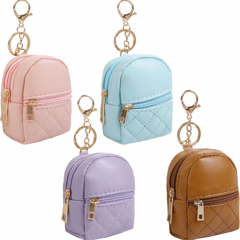 Mini Leather Backpack Keychain