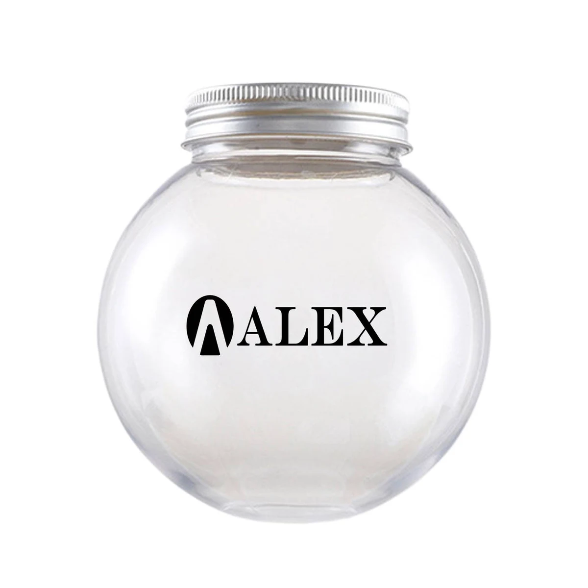 17oz Round Clear Plastic Bottle w/ Lid 1