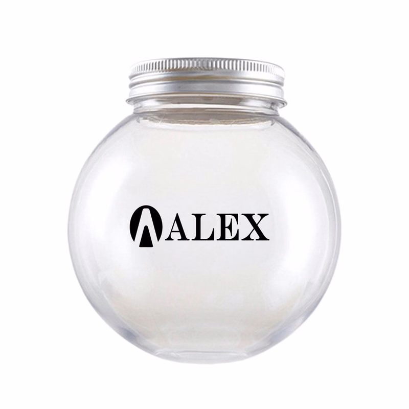 17oz Round Clear Plastic Bottle w/ Lid