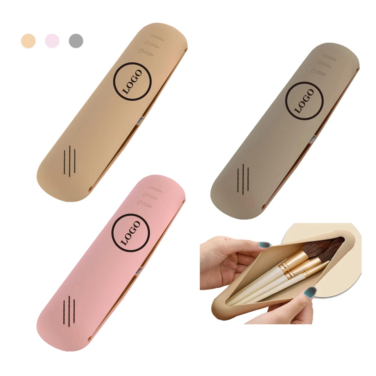 MOQ50 Silicone Makeup Brush Storage Bag 1