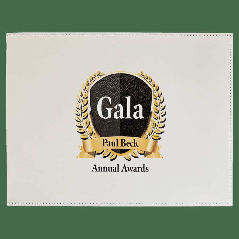9" x 12" White Leatherette Certificate Holder