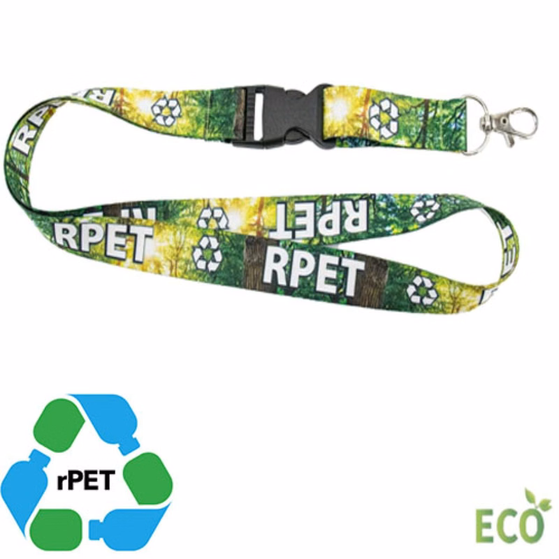 rPET Dye-Sublimated Eco-friendly Lanyard w/ Buckle Release