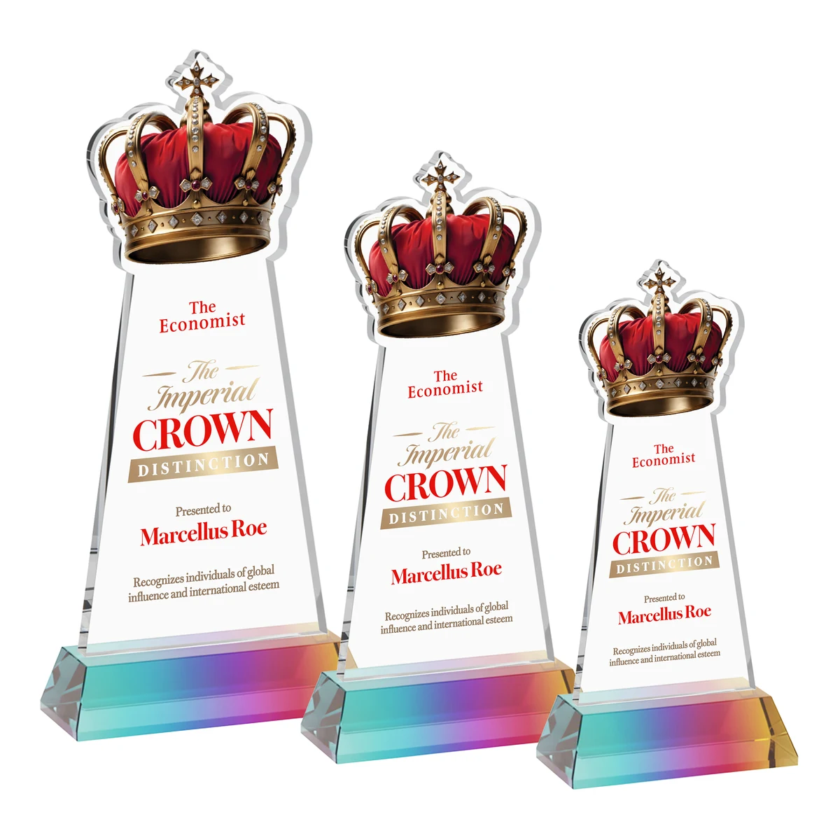 Crown VividPrint™ Award on Hartford Base - Prismatic 1