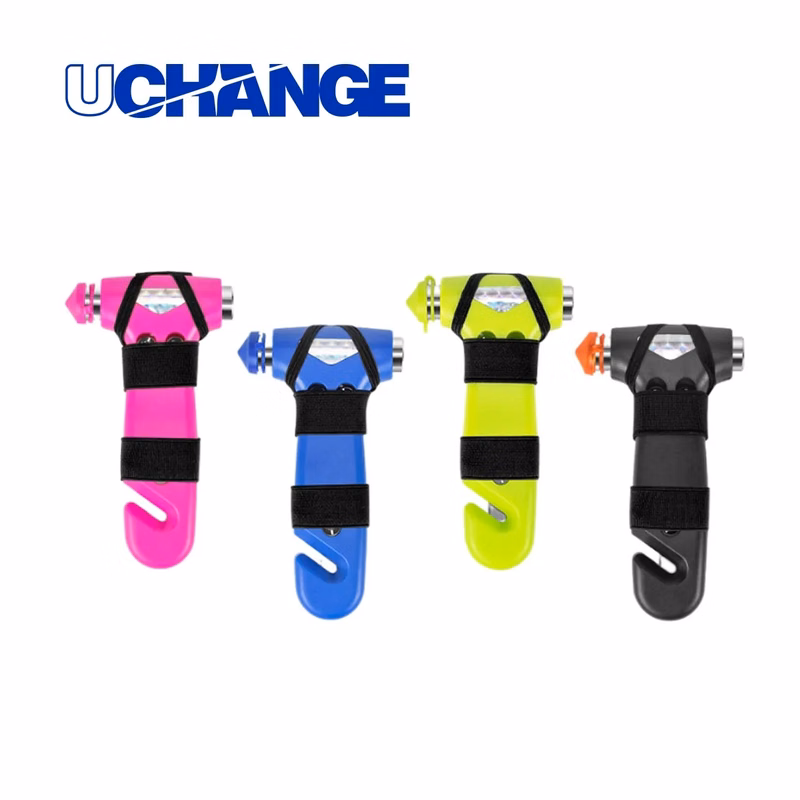 Auto Safety Hammer With Seat Belt Cutter And Strap