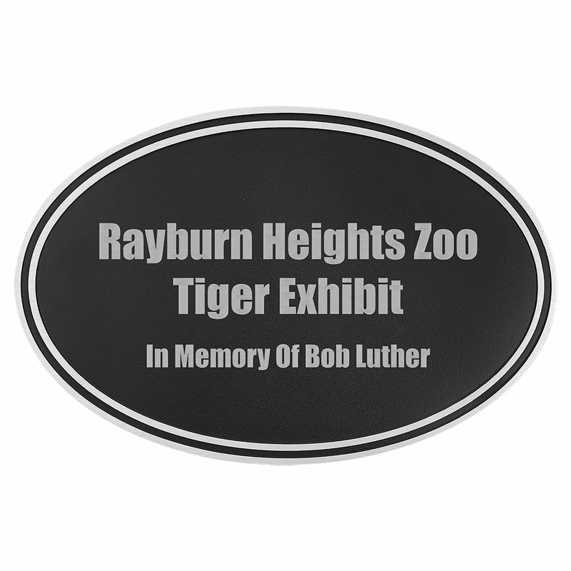 Oval Outdoor Cast Plaque-Stake Mount Silver