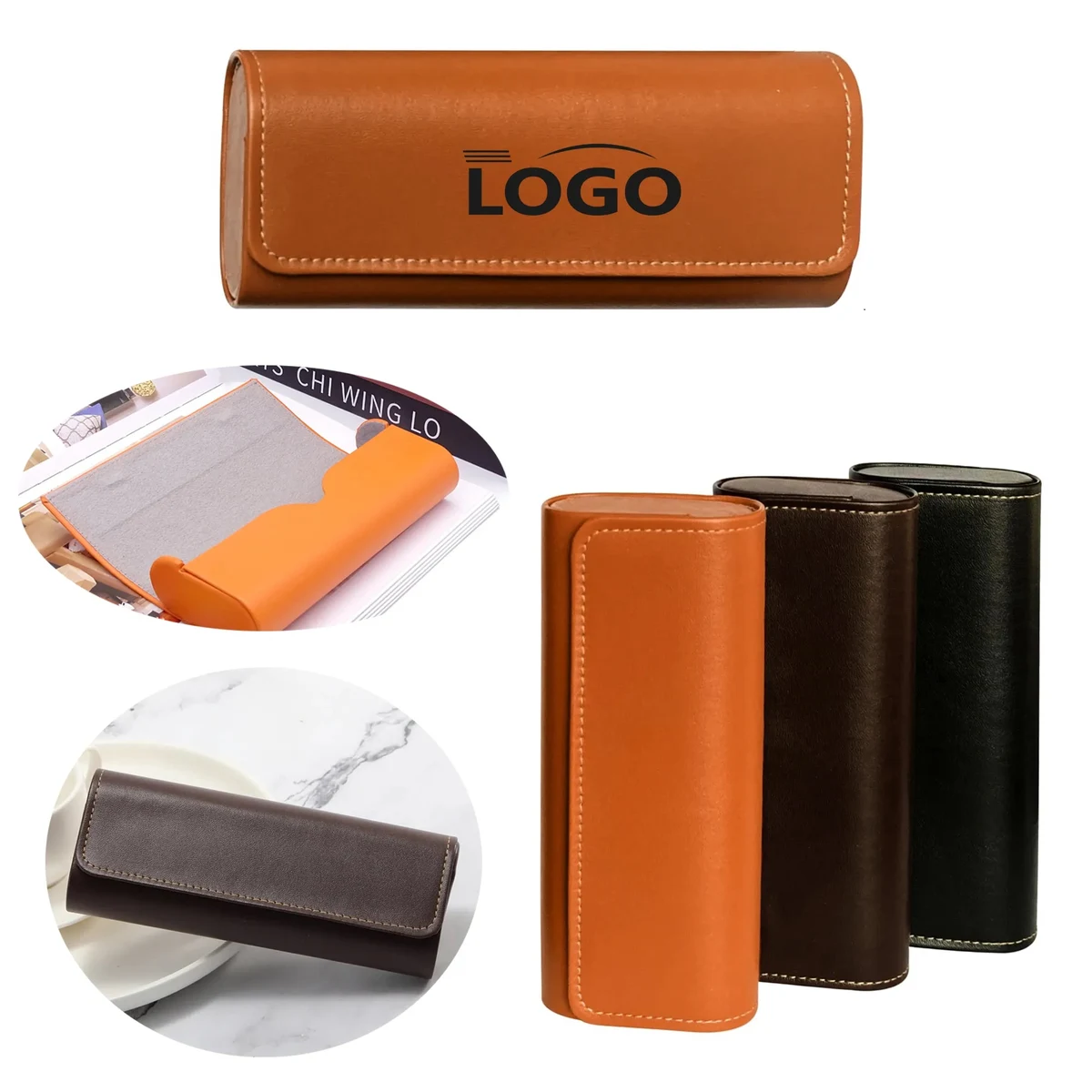 Leather Hard Shell Glasses Case 1