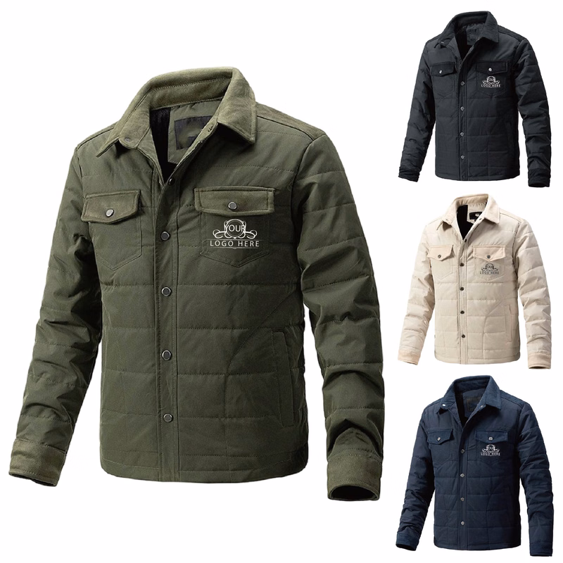 Man Solid Lapel Neck Jacket