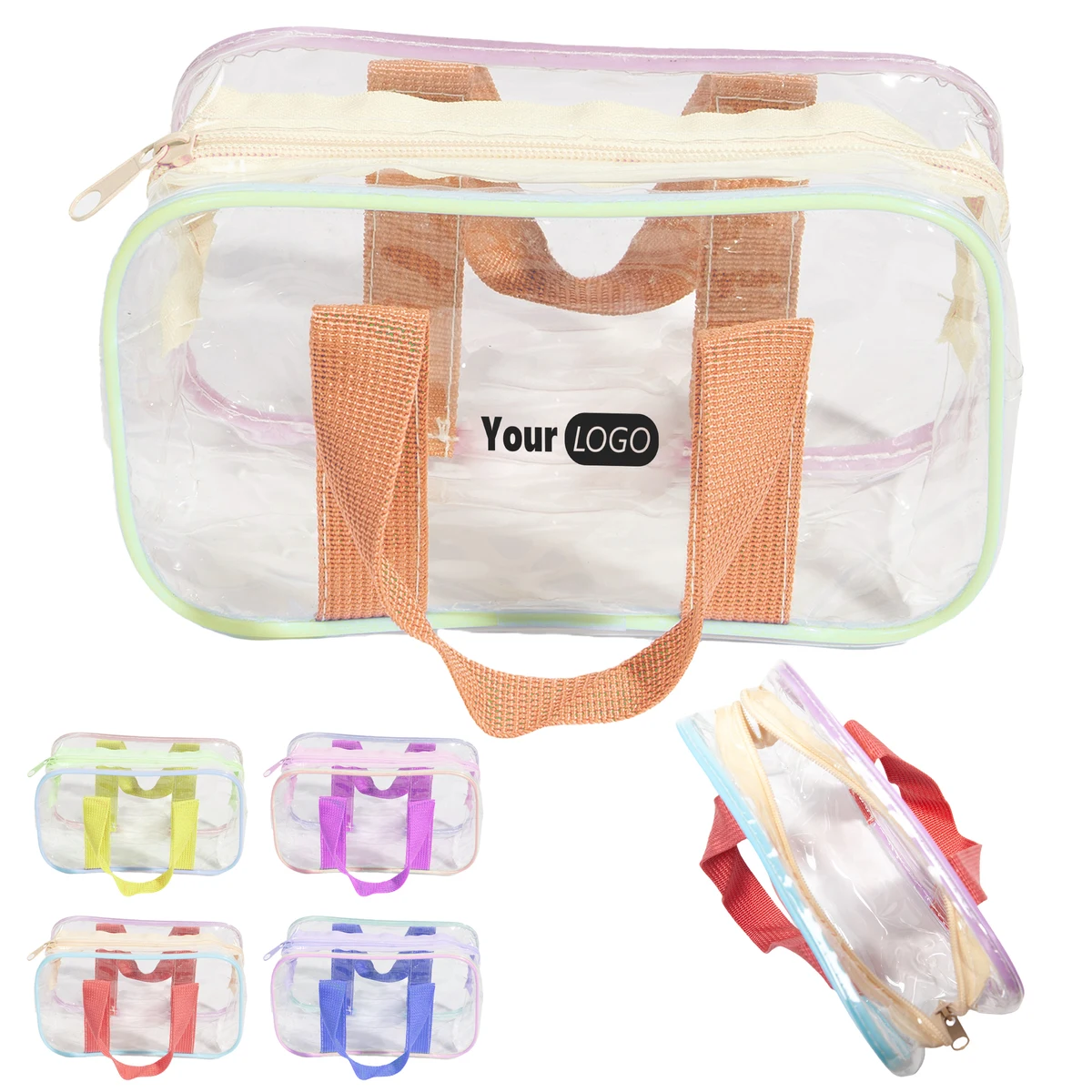 Pvc Vibrant Transparent Cosmetic Bag With Custom Logo 1
