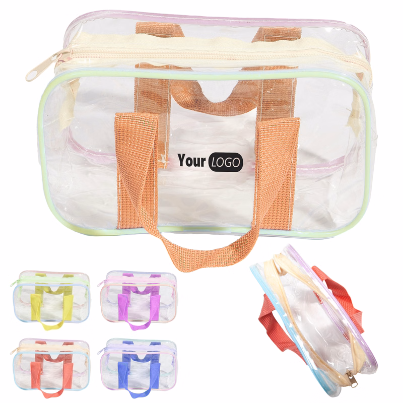 Pvc Vibrant Transparent Cosmetic Bag With Custom Logo