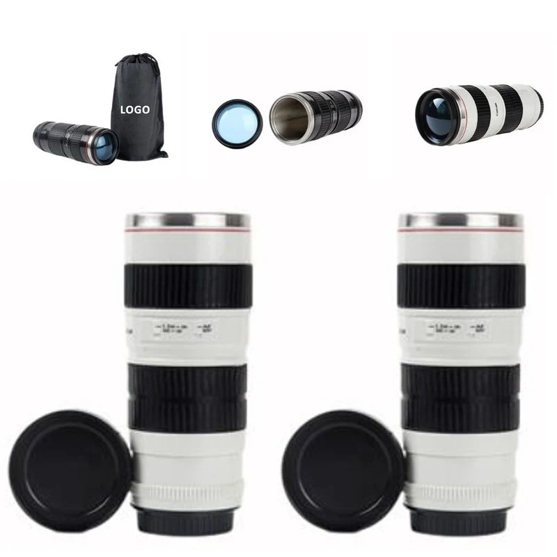 Camera Lens Coffee Mug, custom plastic cup with logo imprint 1