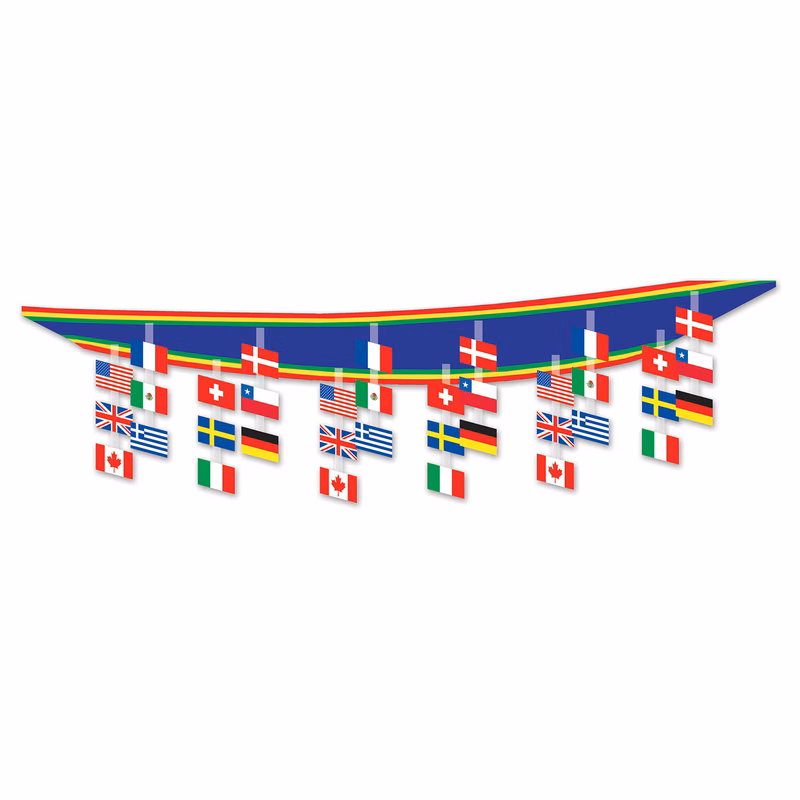 International Flag Ceiling Decor
