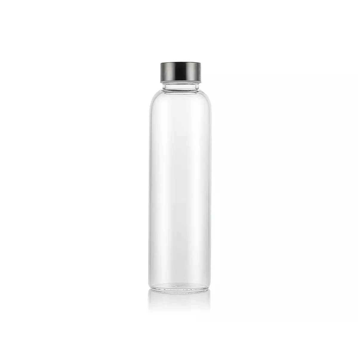 16oz Glass Water Bottle W/ Stainless Steel Caps 1