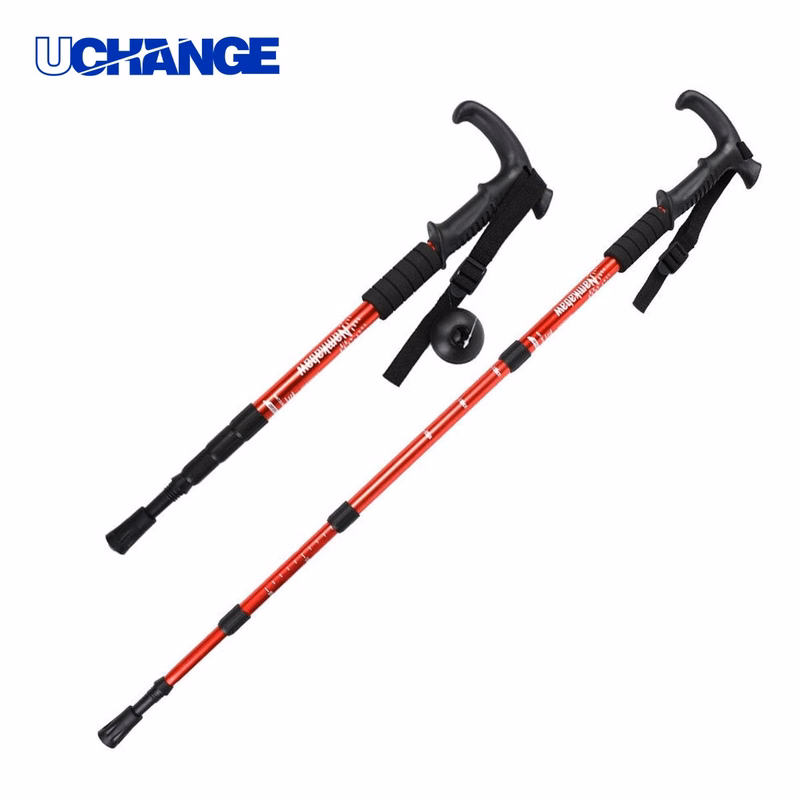 Outdoor Alpenstock Walking Pole with T-Shaped Handle Tool