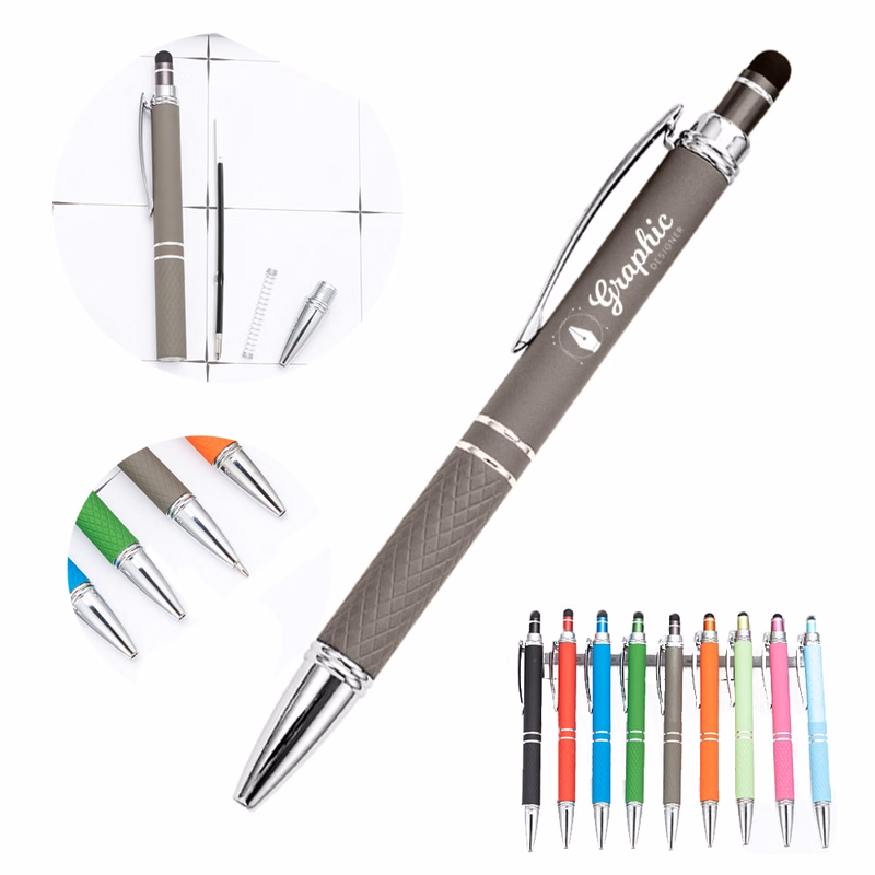 Retractable Metal Ballpoint Pen with Touch Screen Stylus