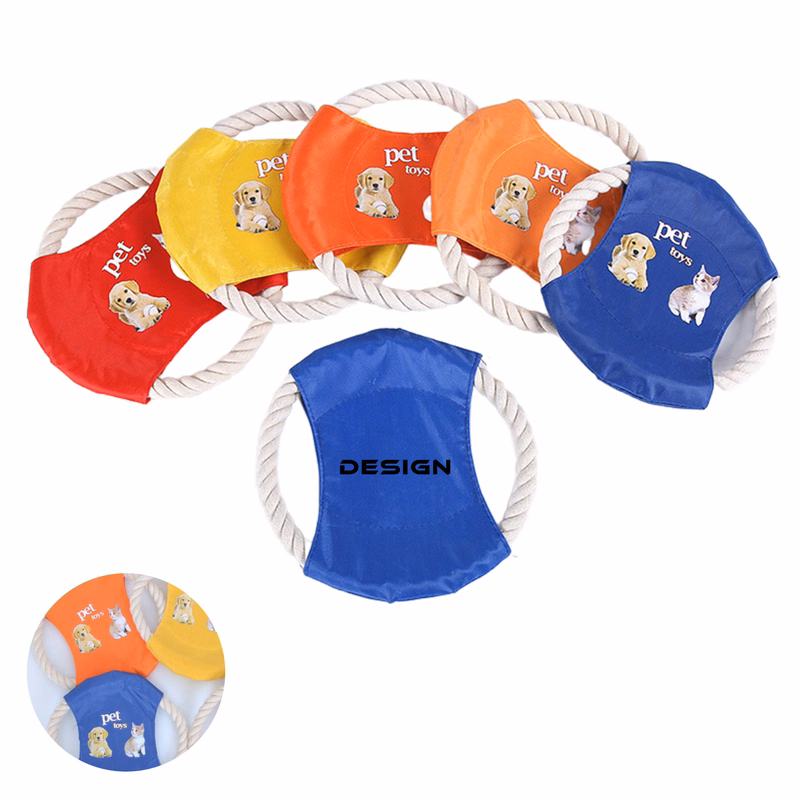 MOQ 50 Pet Cotton Rope Flying disc Durable Dog Chew Toy