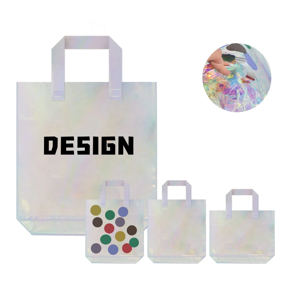 Holographic PVC Tote Bag Laser Clear Handbag 1