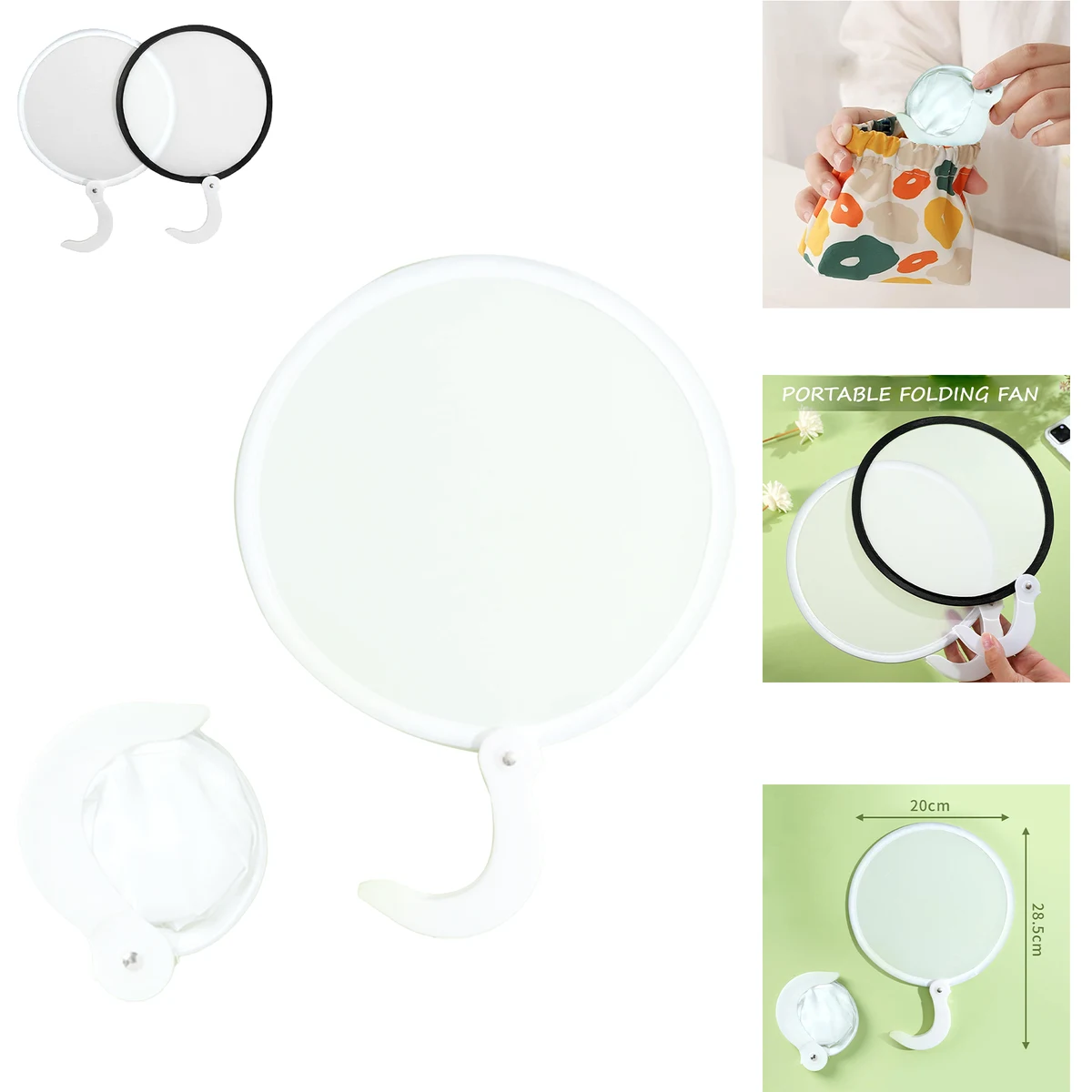 Folding Fan DIY Blank Hand Foldable Fan Round Handheld Fans Decoration Fan 1