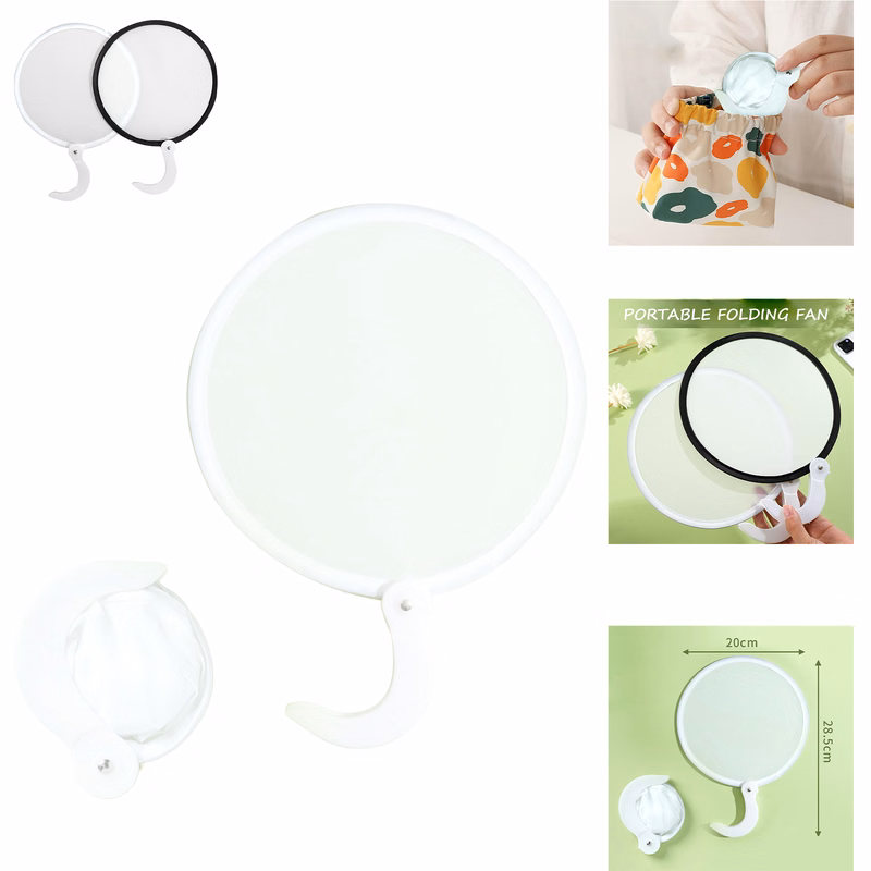 Folding Fan DIY Blank Hand Foldable Fan Round Handheld Fans Decoration Fan