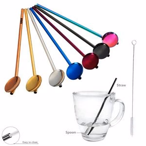 Customizable Reusable Stainless Steel Straw And Spoon