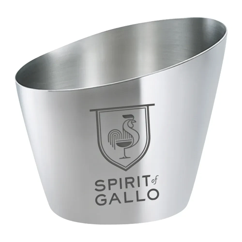 Large Slant Metal Ice Bucket 1