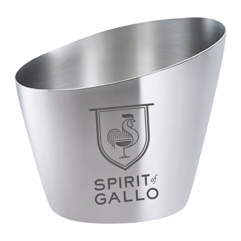 Large Slant Metal Ice Bucket