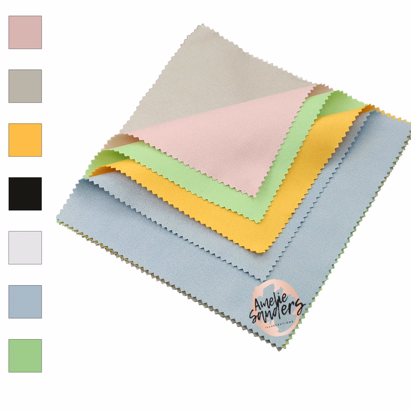 Full Color 5.71" x 6.89" Zigzag Edge Microfiber Cloth