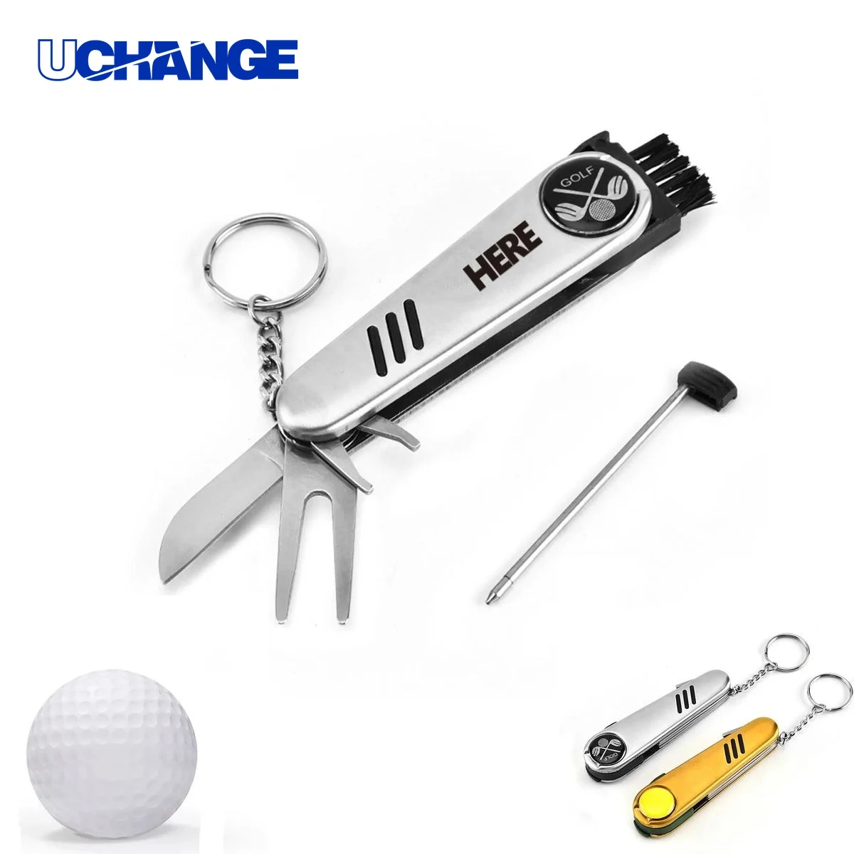 6 in 1 Golf Multifunctional Divot Knife Keychain Tool 1
