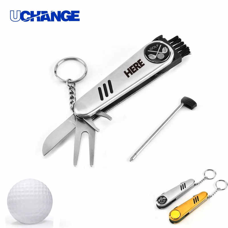 6 in 1 Golf Multifunctional Divot Knife Keychain Tool