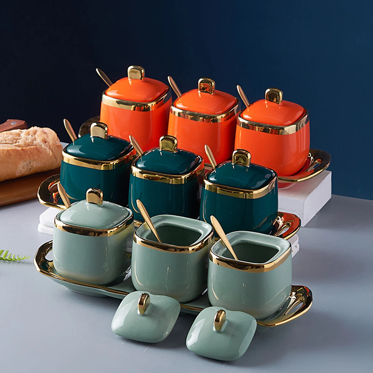 Mesh Porcelain Condiment Jar 1