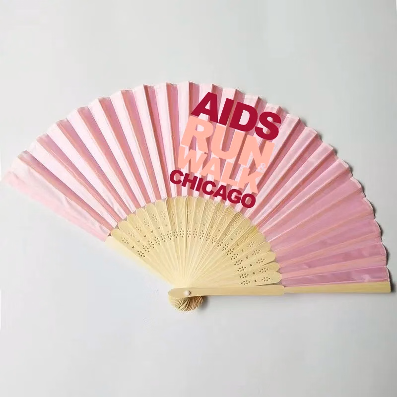 8" Bamboo Frame Crafted Folding Cloth Fan