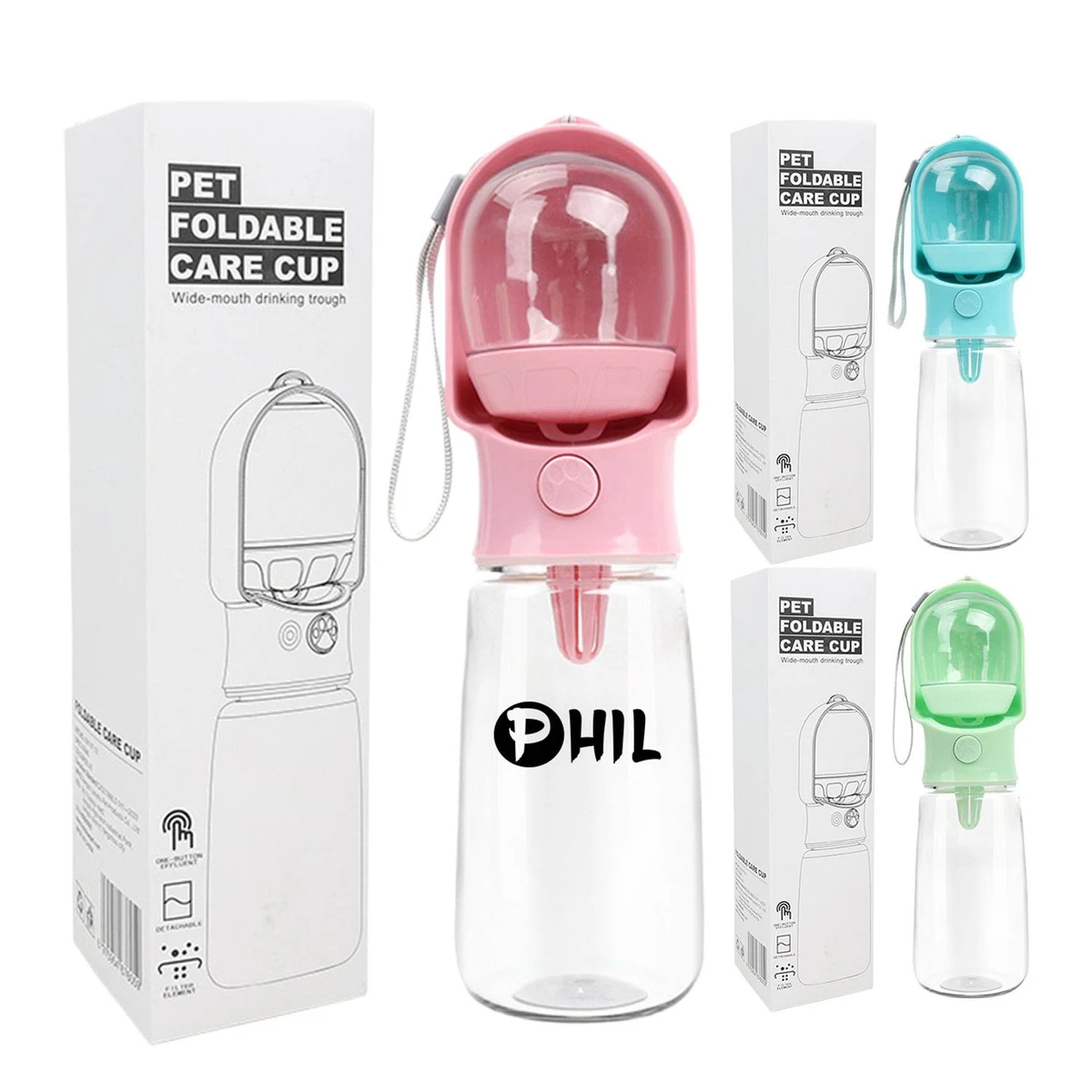 17oz 2-in-1 Plastic Foldbale Pet Care Cup W/ Feeding 1