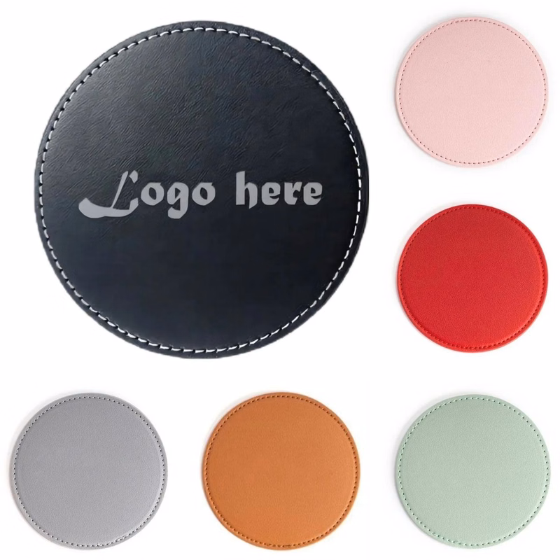 PU Leather Absorbent Round Coaster