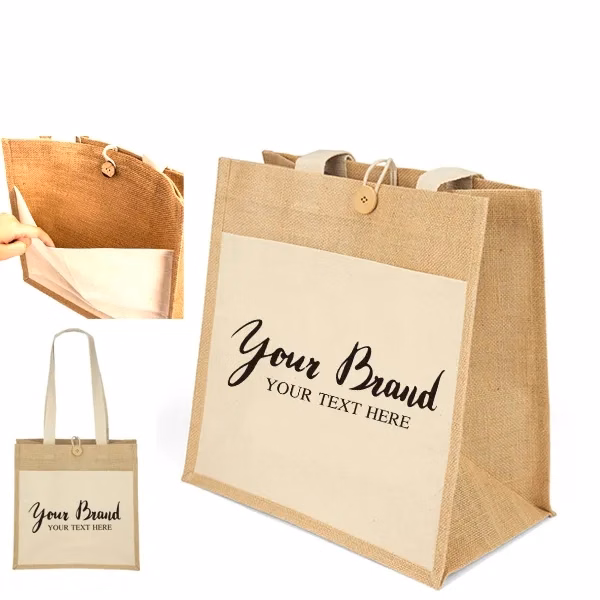 Canvas Jute Bag with Button