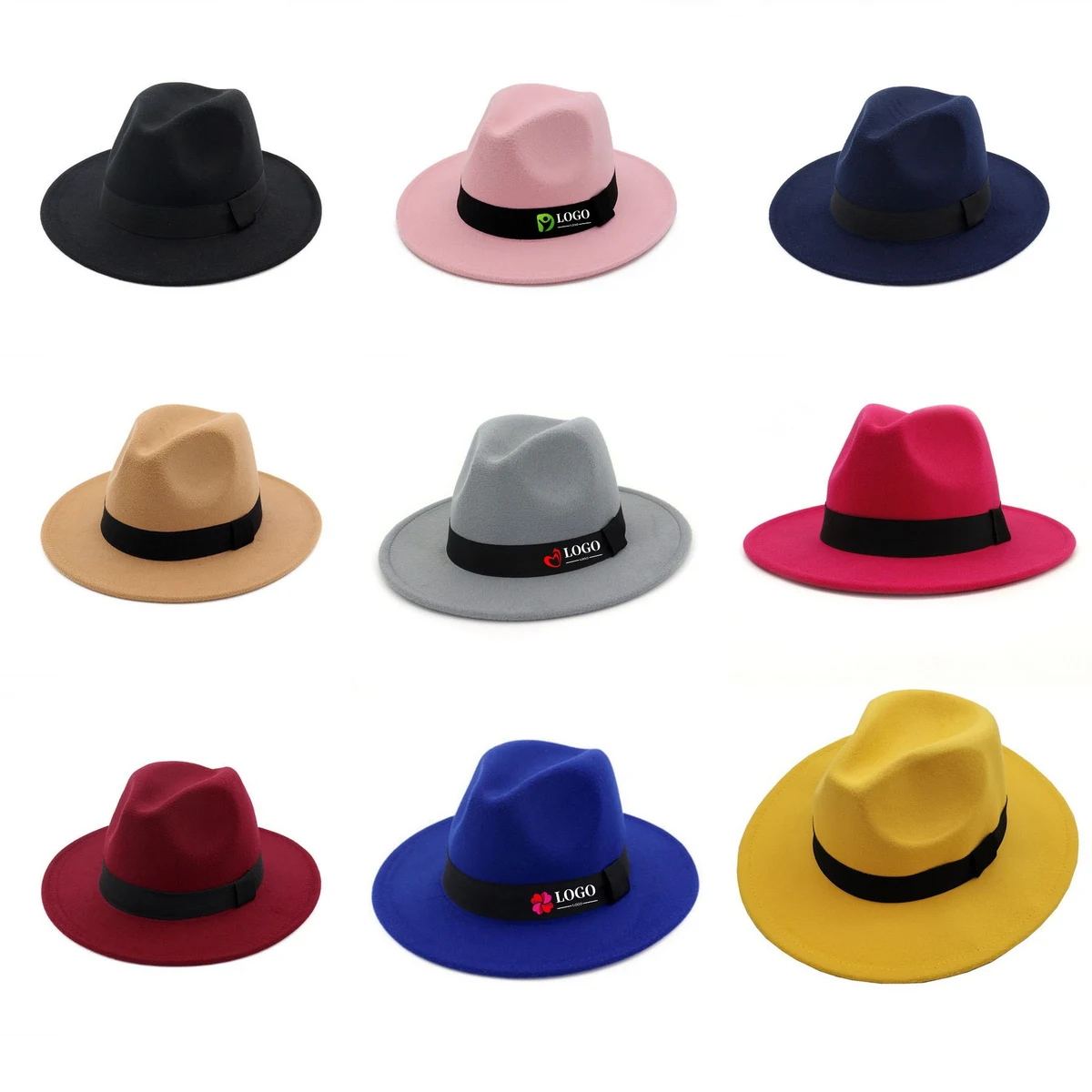 Classic Wide Brim Wool Felt Panama Fedora Hat Jaze Cap 1