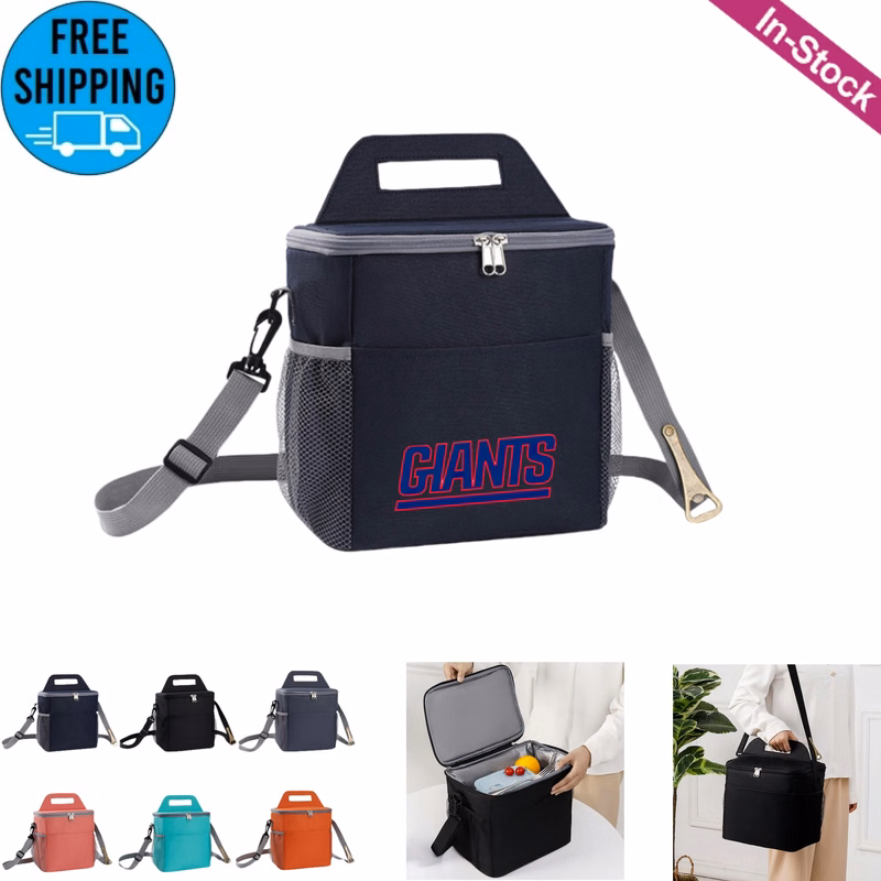Insulated Lunch Bag Cooler Tote Bag with Beer Bottle Opener and Adjustable Shoulder Strap