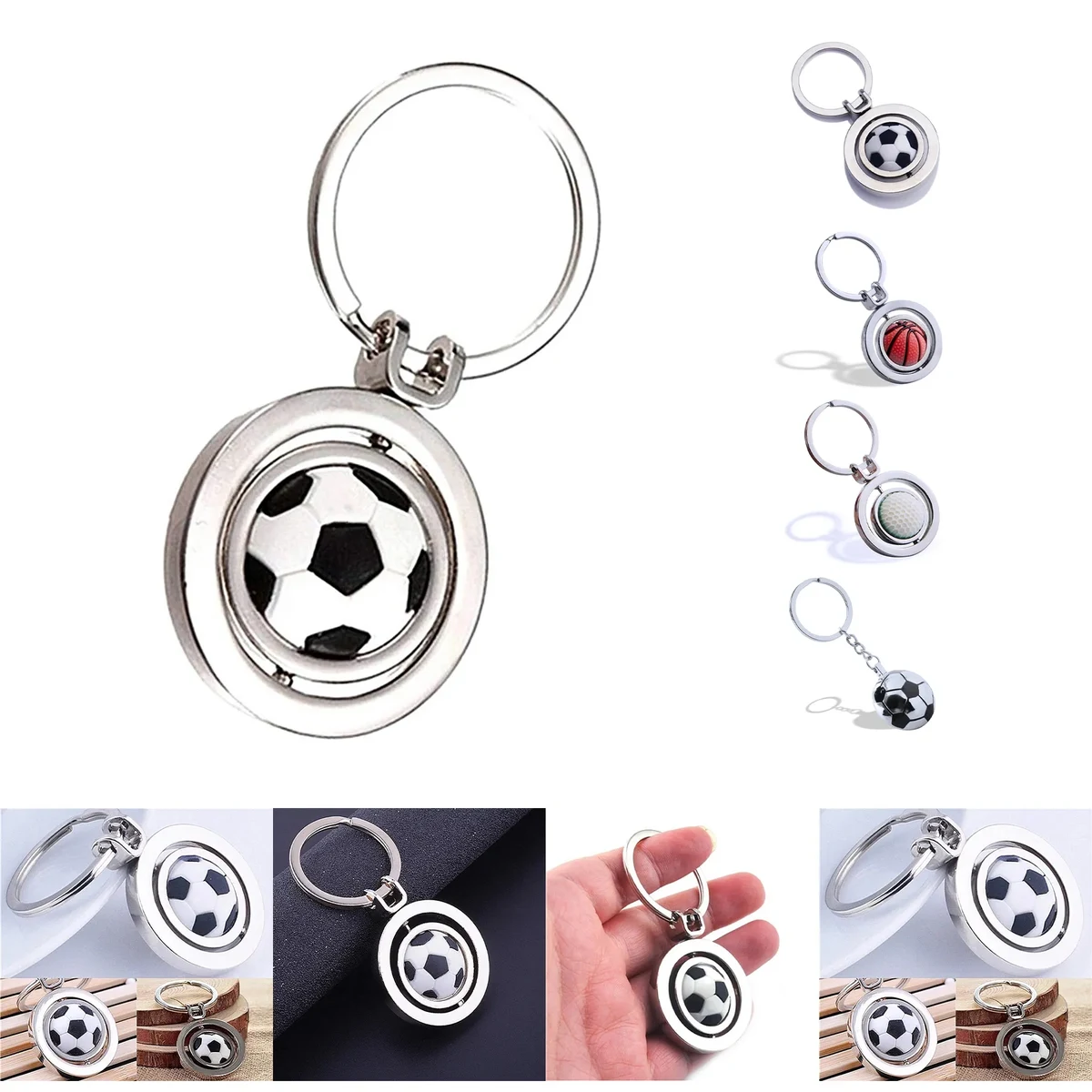Football Club Logo Metal Pendant Keychain 1