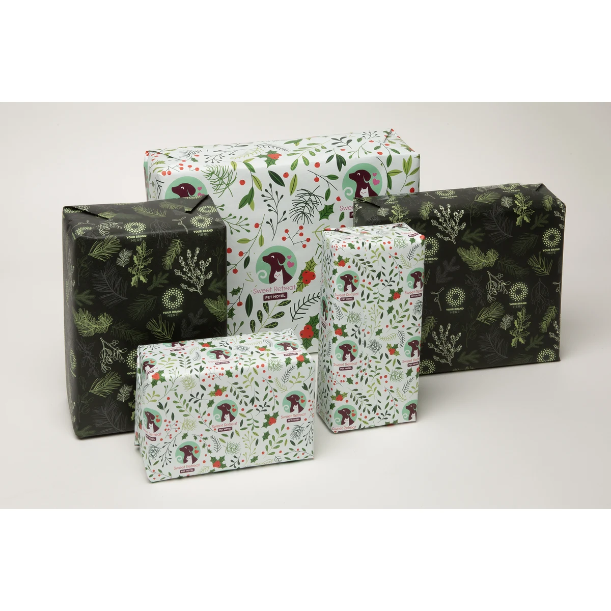 Full Color Custom White Wrapping Paper 100' Roll 1