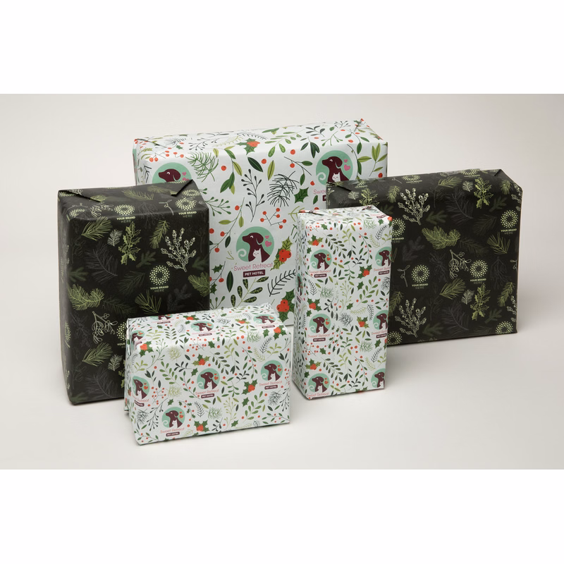Full Color Custom White Wrapping Paper 100' Roll