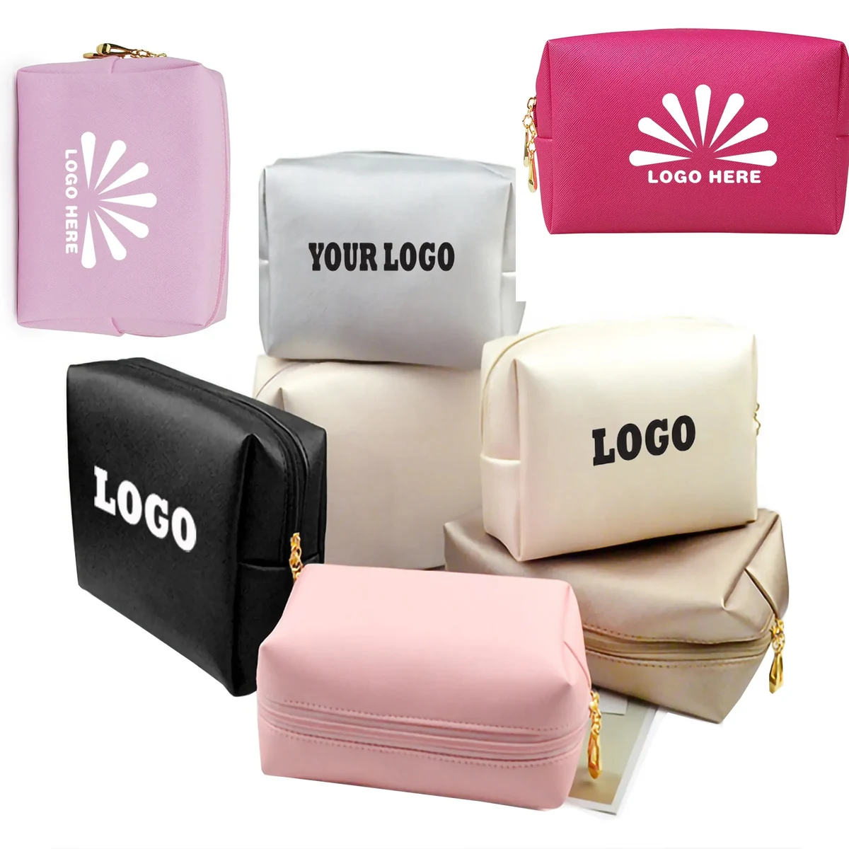 PU Leather Waterproof Travel Cosmetic Bag MOQ 100PCS 1