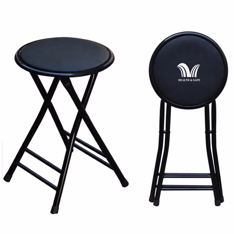 Foldable PU Leather Non Slip Pad Metal Chair