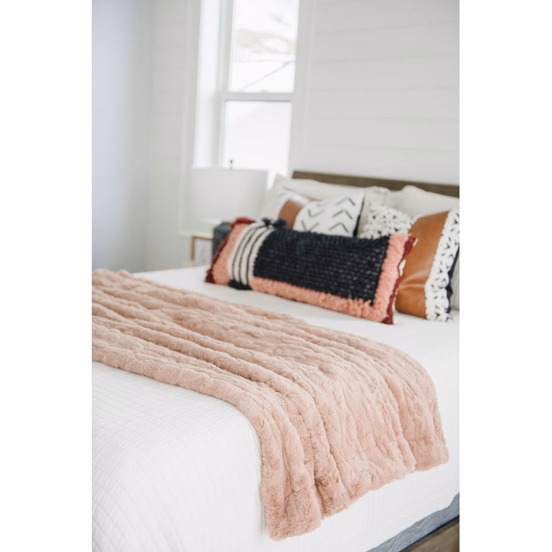 Patterned Faux Fur Zippered Rouge-XL Luxury Blanket (60x80)