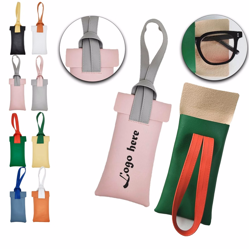 Fashionable Rope-Button Dustproof Eyeglass Case Bag