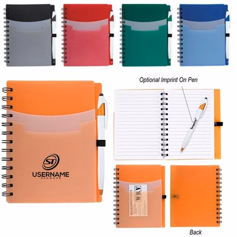 8"x10" Tri-Pocket Notebook & Pen