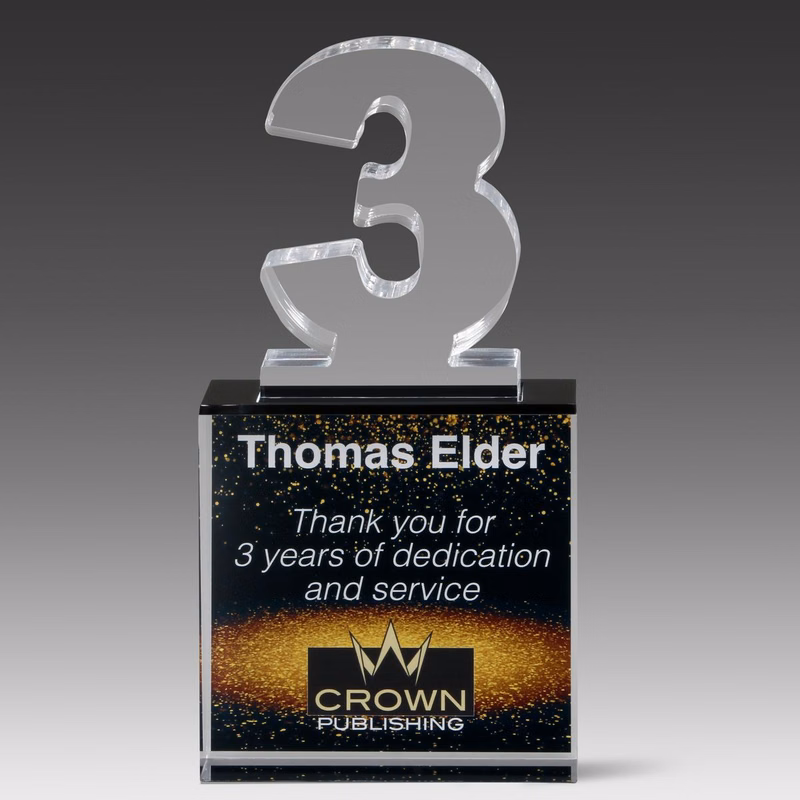 Recognition Number Award 3 (4" x 8" x 1")