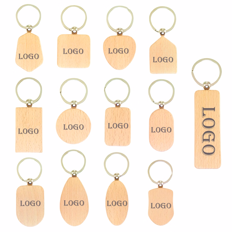 13 Shape Natural wood Keychain MOQ50